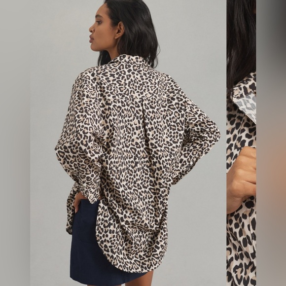 Anthropologie Maeve Leopard Print Blouse - Picture 2 of 6